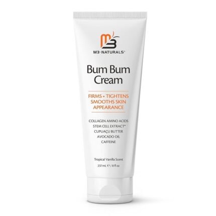 Bum Bum Cream with Lemon Vanilla Scent 2-in-1 Skin Care Cellulite Cream and Massage Lotion - Non-Greasy Skin Tightening Cream for Firm Butt, Belly & Thighs with Cupuaçu Collagen...