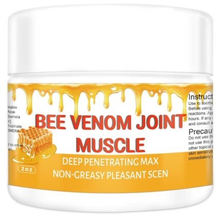 Organic Bee Venom Therapy Serum, Professional Joint & Muscle & Bone Release Cream - 24 Hour Soothing Effective Release for Back, Neck, Hand, Foot, Knee, Muscle, Shoulder, Hip,...