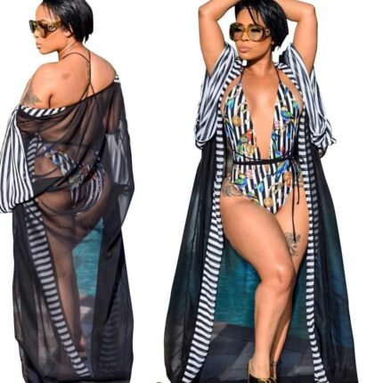 Mesh Swimsuit Elastic Swimsuit Big Size Women Swimwear