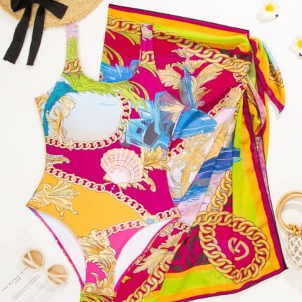 Women's Printed Bikini Three Piece