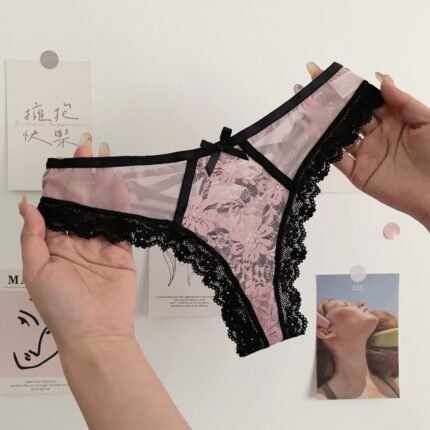 Female Cross Tie Hollow Mesh Breathable Thong