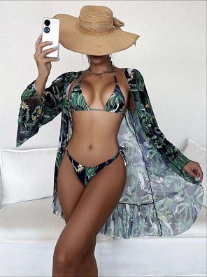 Tropical Triangle Bikini Kimono