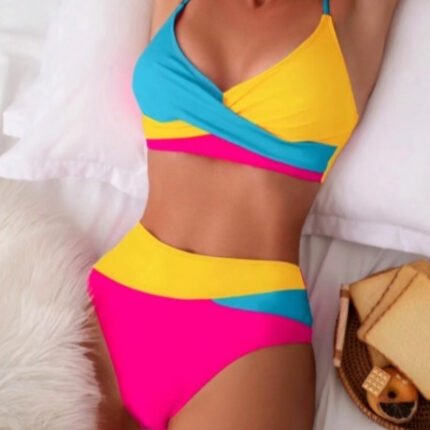 Split Color Matching Color Contrast Bikini