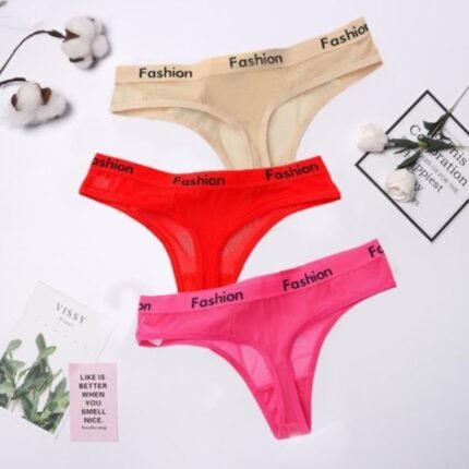 Thong Feminine Mesh Transparent Low Waist Sports Seamless