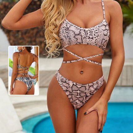 Snakeskin Print Bikini Beach